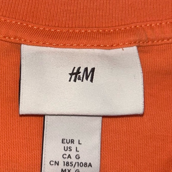 H&M Vibrant Orange Sun Society Heavyweight Soft Graphic Tee - Picture 6 of 10